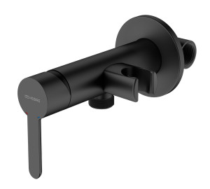 Mezclador sanitario de ducha con soporte Negro Oslo Black